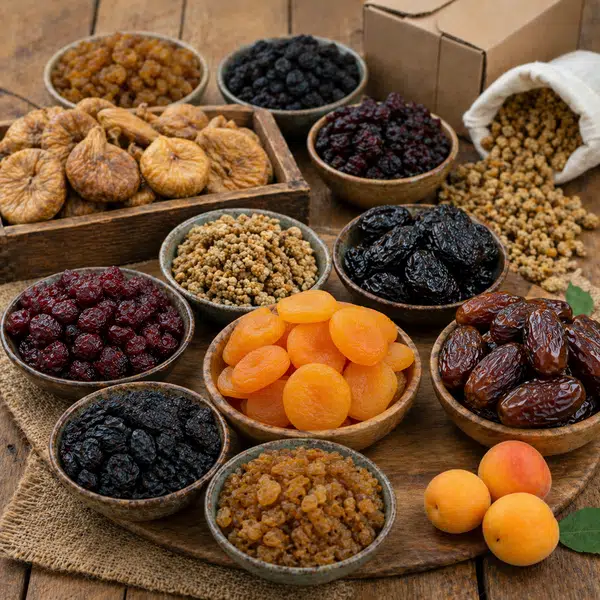 Natural and conventional dried fruit supply for global trade